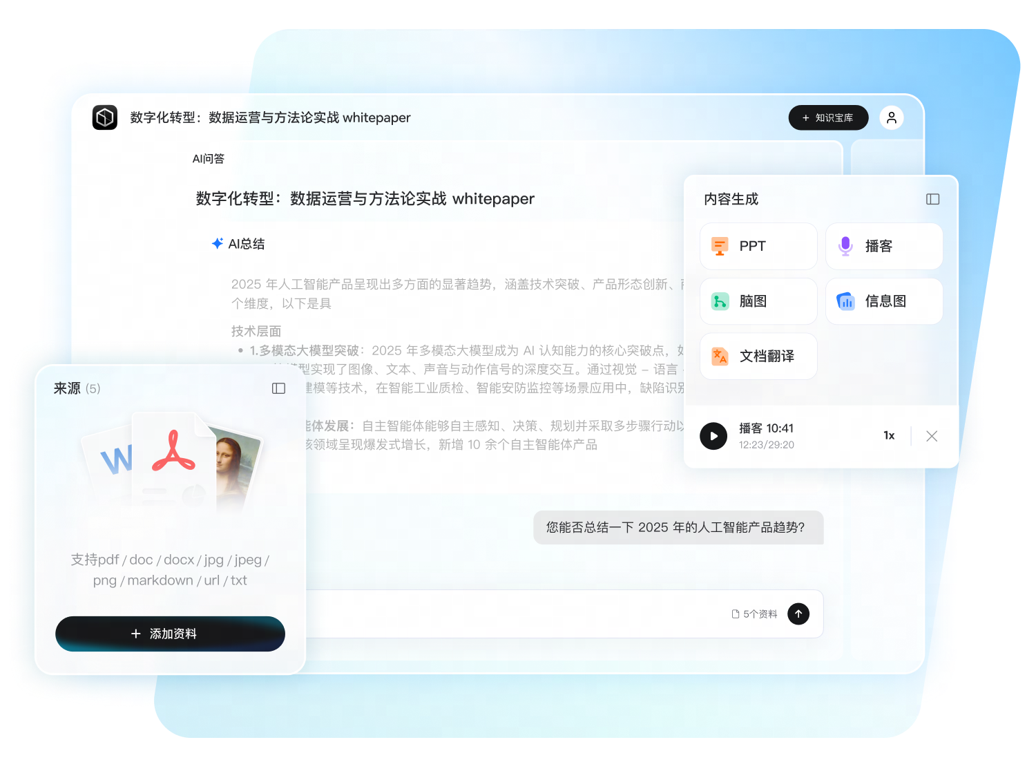 有道宝库文献研读界面